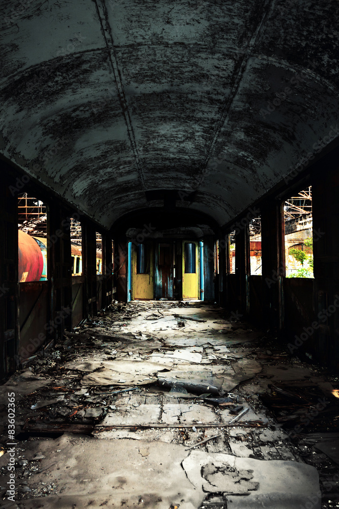 Fototapeta premium Industrial carriage interior
