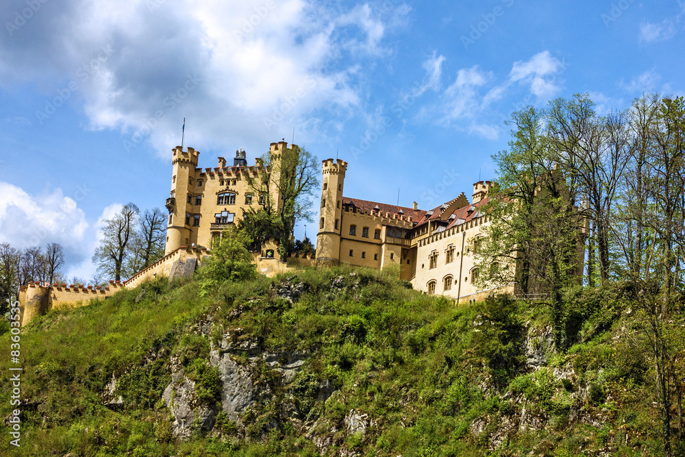 Hohenschwangau castle in the Bavarian Alps, Germany