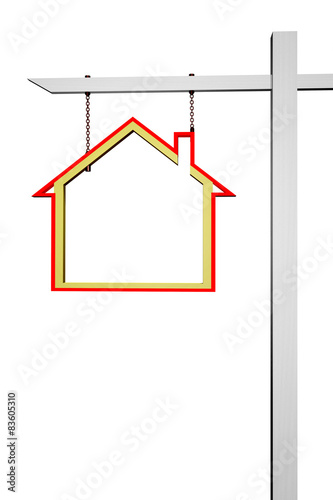Advertising sign with house