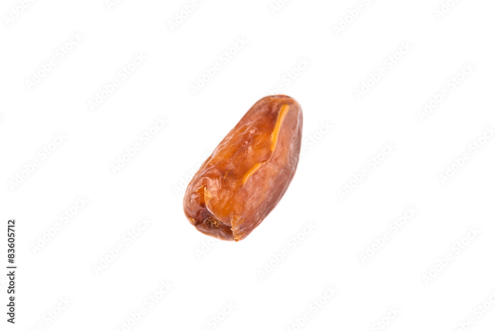 Date fruits over white background