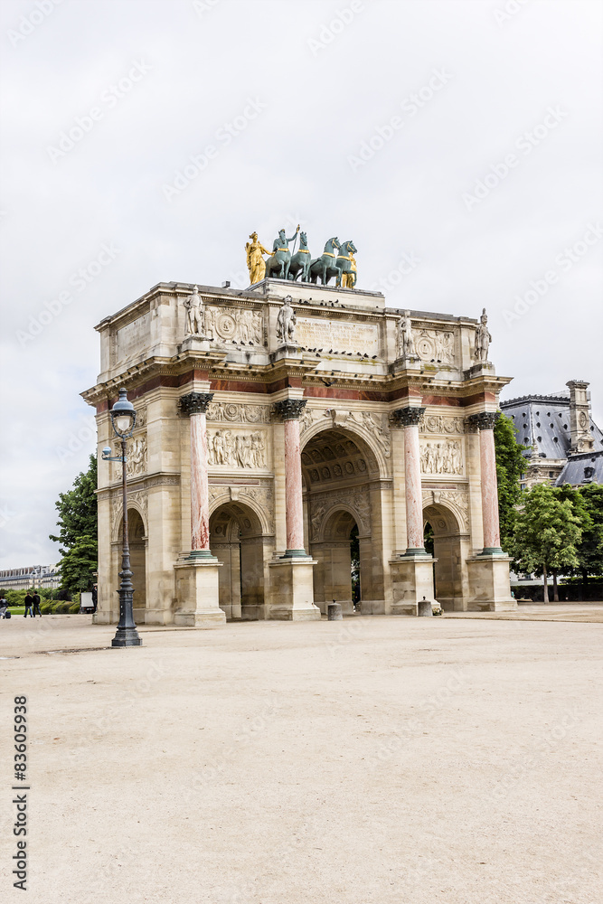 Triumphal Arch (Arc de Triomphe du Carrousel) Paris, France.