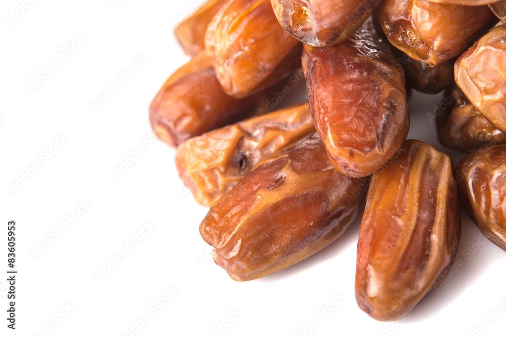Date fruits over white background Date fruits over white background