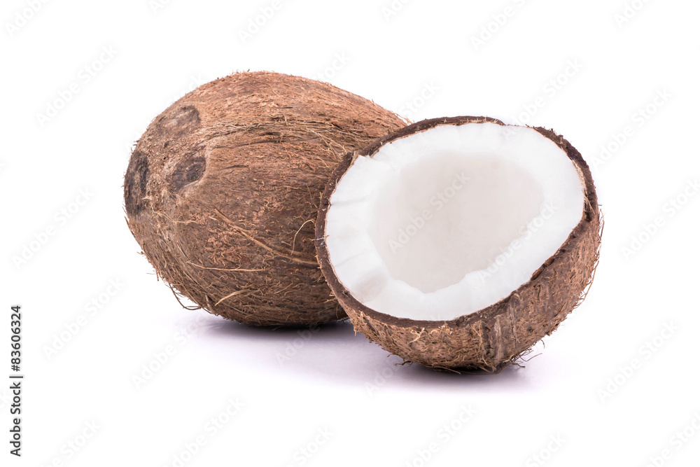 Coconut with half Coconut with half