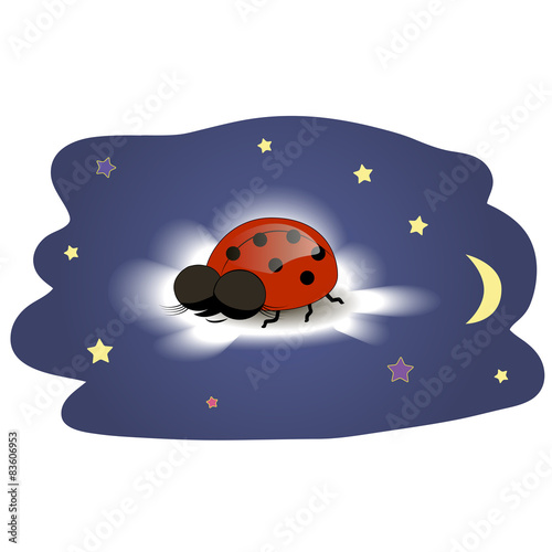 Ladybug sleeping on a cloud