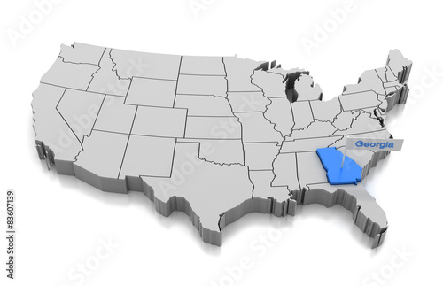 Map of Georgia US state