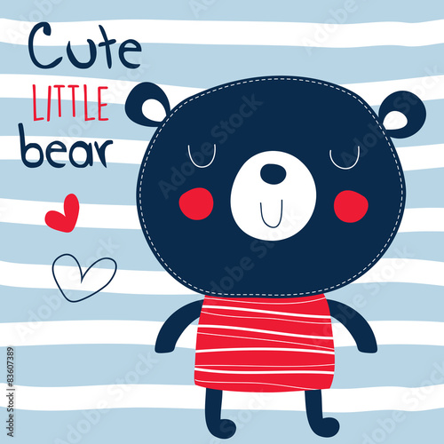 cute little bear vector illustration