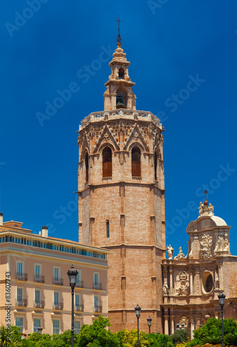 Metropolitan Basilica Cathedral with bell tower. Valencia, Spain