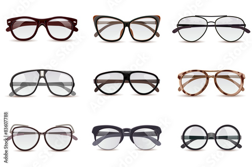 Realistic Eyeglasses Set