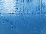 Ice pattern on winter glass
