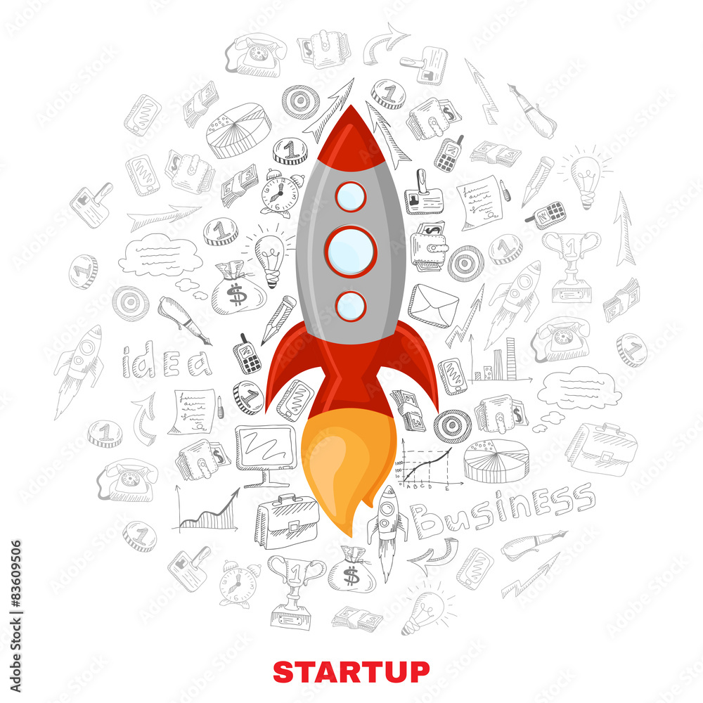 Business startup launch concept poster print Business startup launch concept poster print