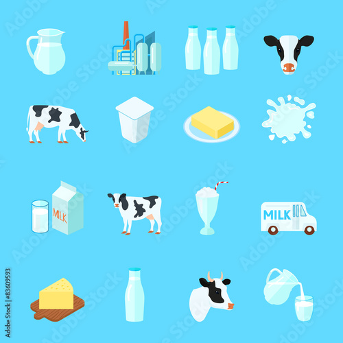 Milk Icons Flat