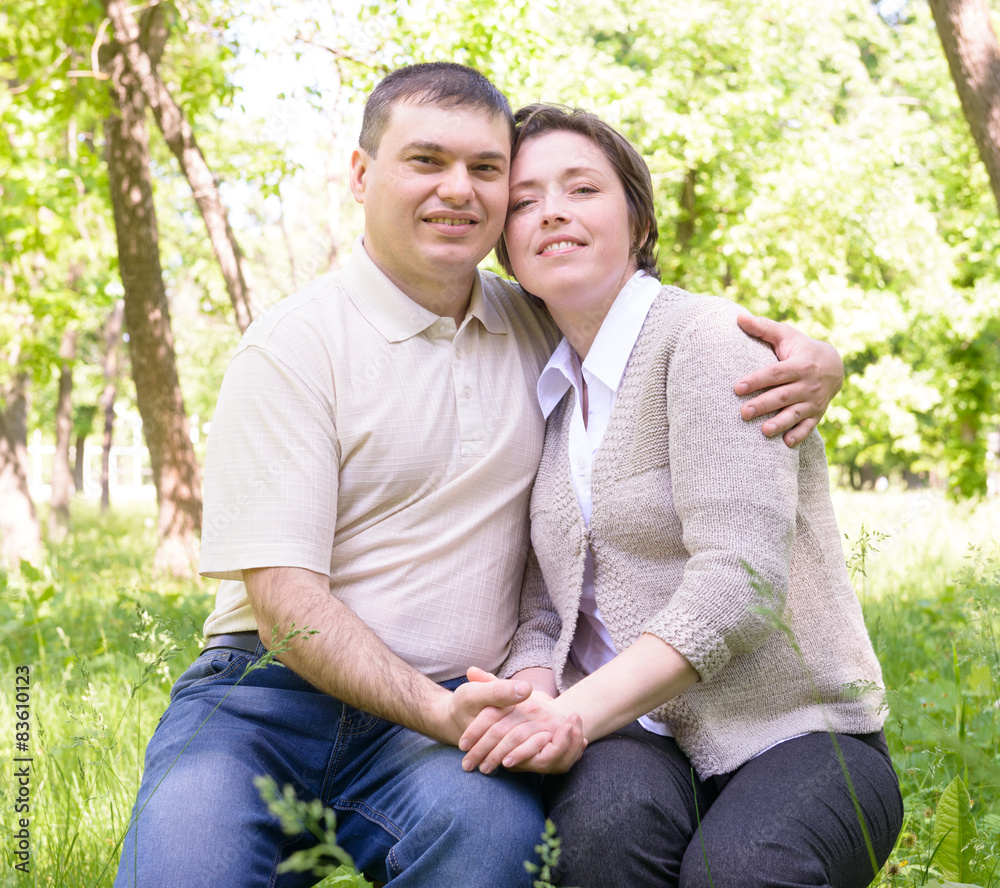 Fototapeta premium Unhappy couple in the park