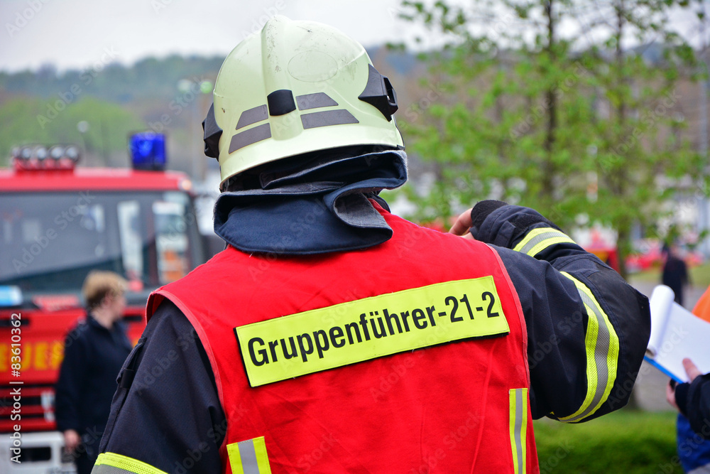 one male Firefighter during training one male Firefighter during training