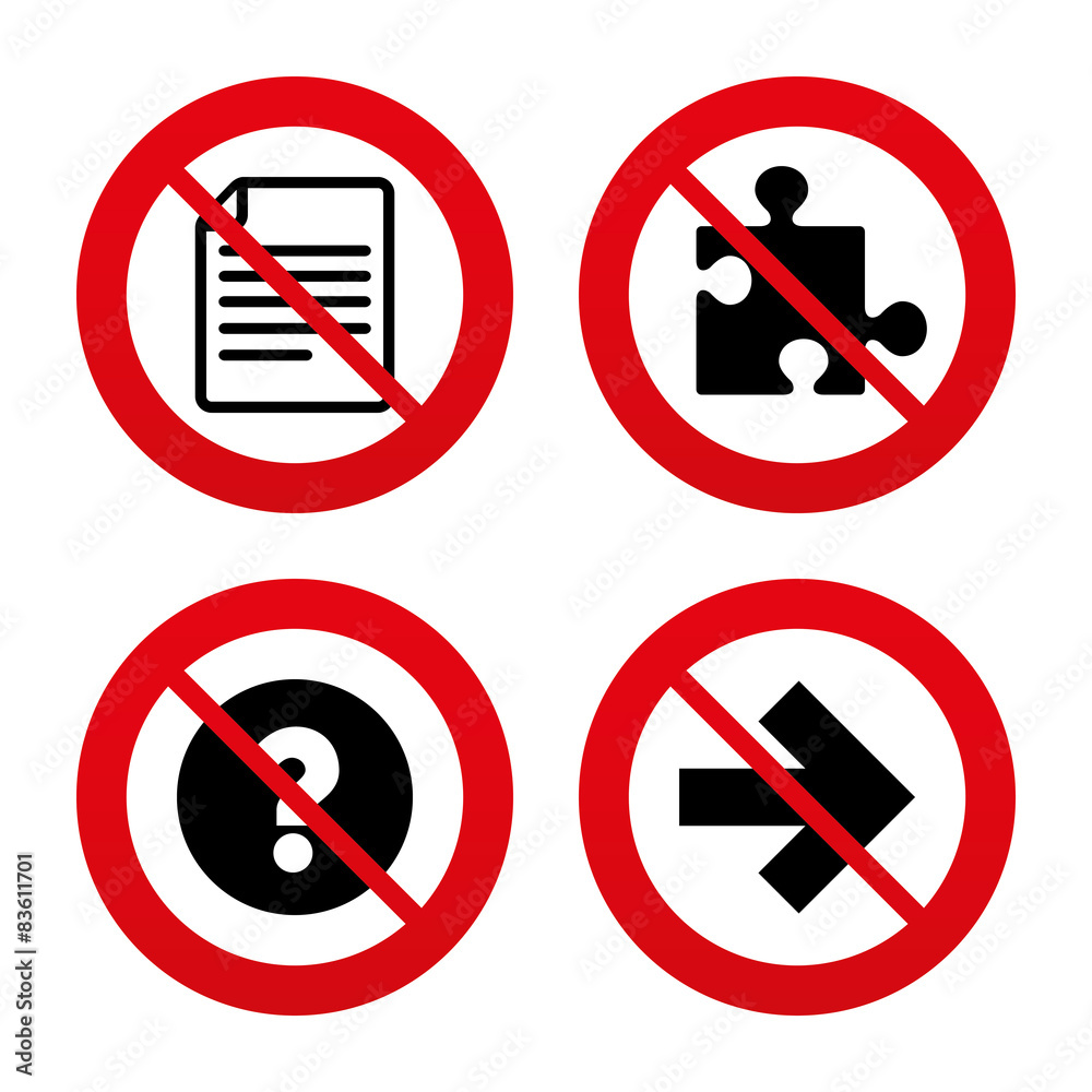 Question mark and puzzle signs. File, arrow. Question mark and puzzle signs. File, arrow.