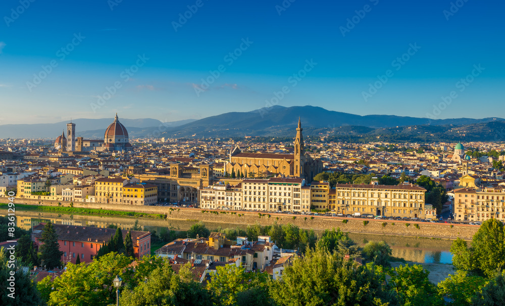 Sunset view of Florence and Duomo. Italy
