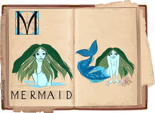 letter M with Mermaid 