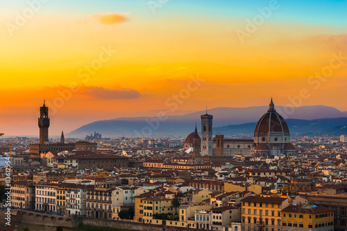 Sunset view of Florence and Duomo. Italy   © Ekaterina Belova