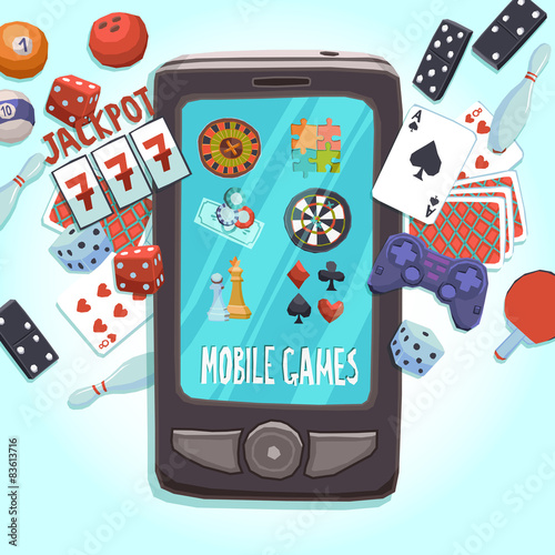 Mobile phone games concept