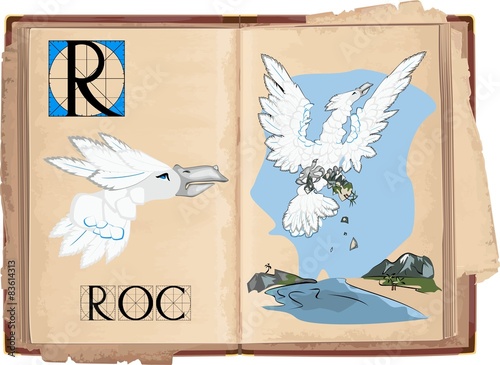 letter R with Roc bird photo