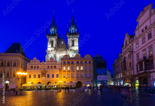 Old Town Square in Prague at night. Czech Republic