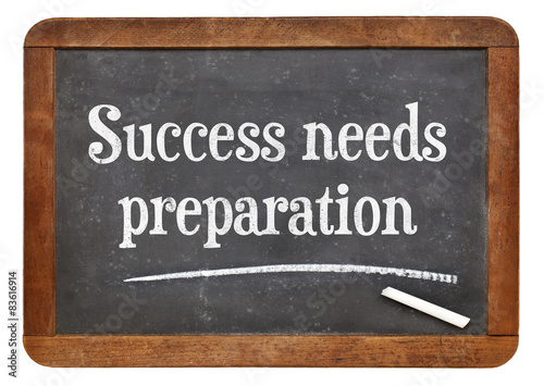 Success needs preparation on blackboard