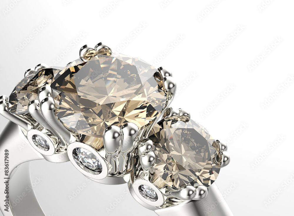 Ring with Diamond. Jewelry background Ring with Diamond. Jewelry background