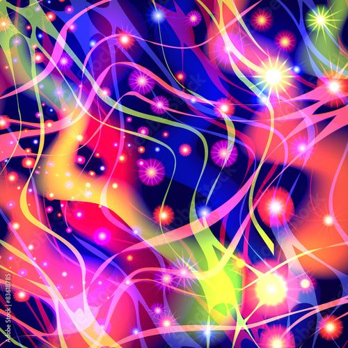 abstract, stars, line, neon, glitter, lights, background