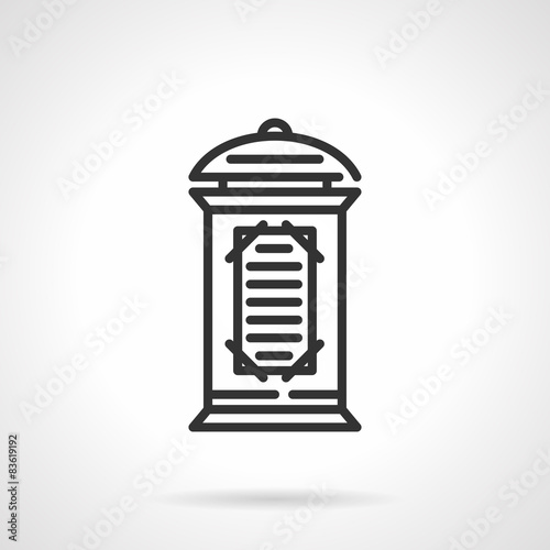 Obraz na płótnie Advertising column black line vector icon w salonie