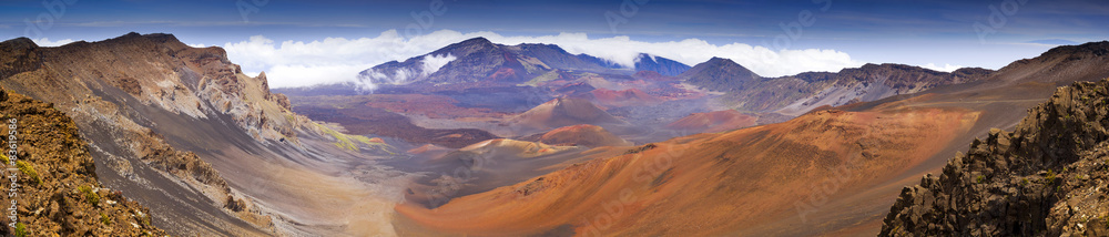 Panoramic View Haleakala Volcano Crater Summit  Maui Hawaii