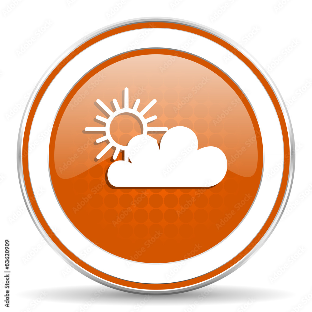 cloud orange icon waether forecast sign cloud orange icon waether forecast sign