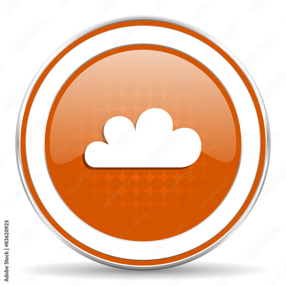 cloud orange icon waether forecast sign cloud orange icon waether forecast sign