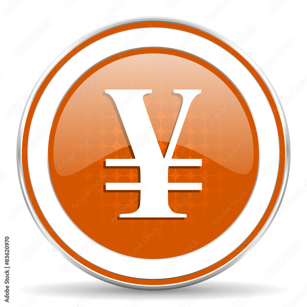 Obraz premium yen orange icon