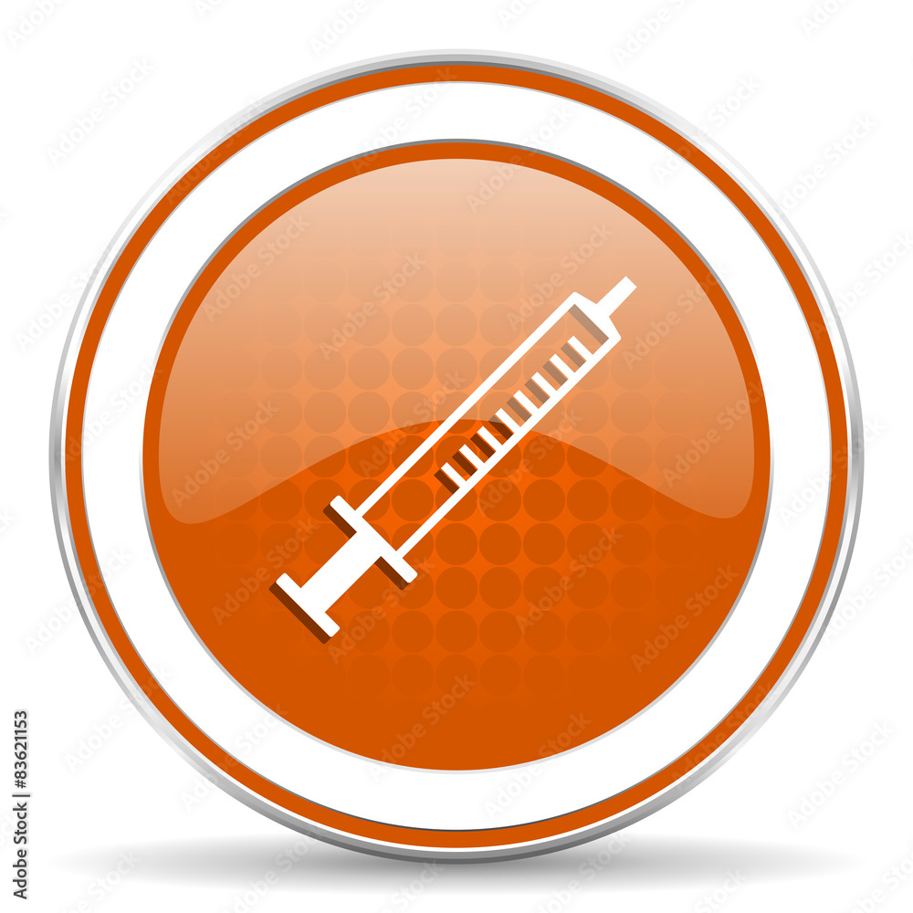 medicine orange icon syringe sign