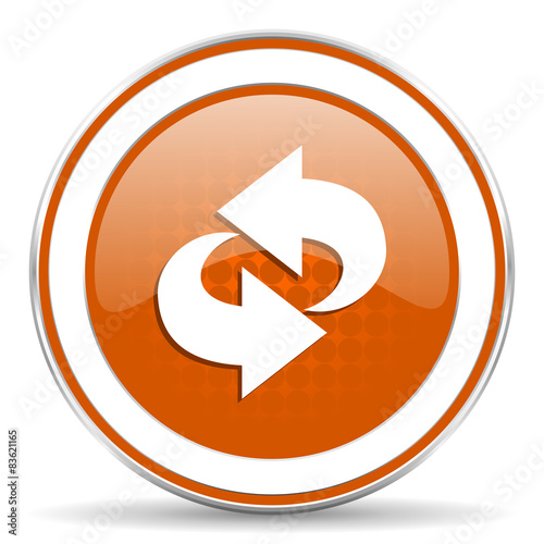 Free Download rotation orange icon refresh sign - GFXLoad