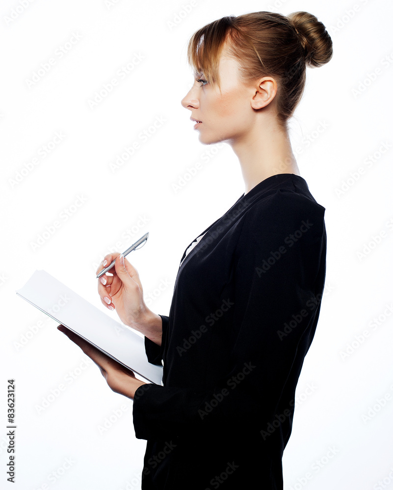 young business woman with paper young business woman with paper