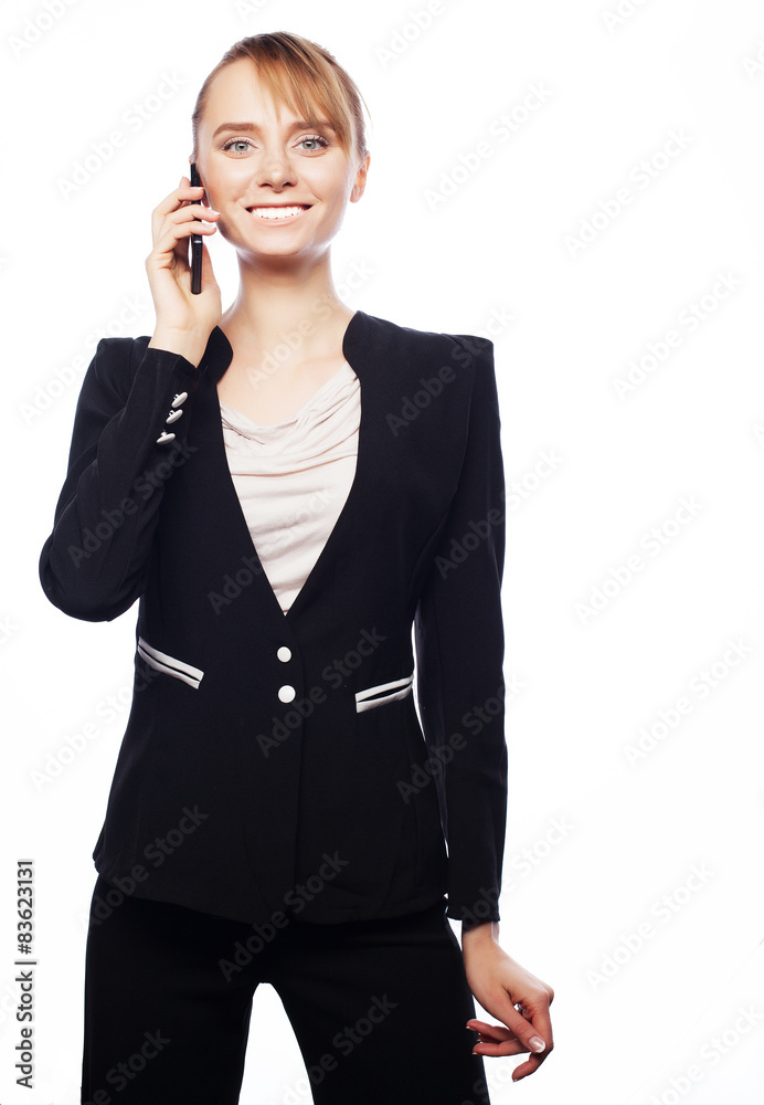 young business woman with mobile phone young business woman with mobile phone