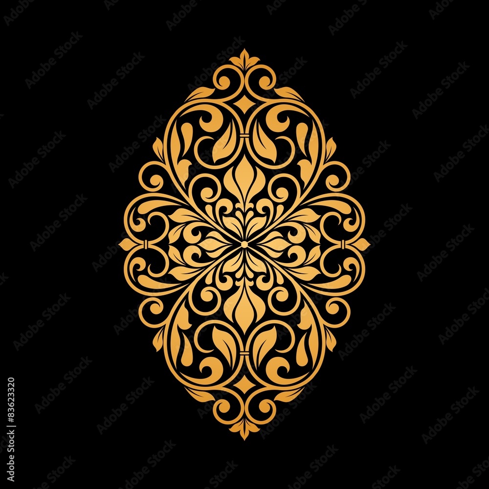 Ornamental floral element for design. Ornamental floral element for design.