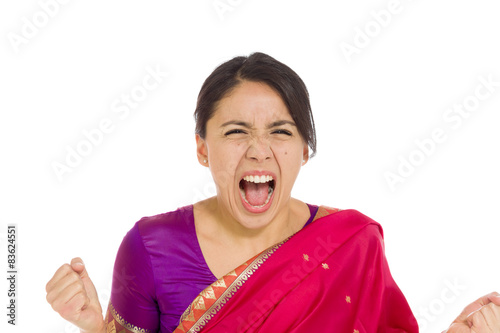Furious model screaming