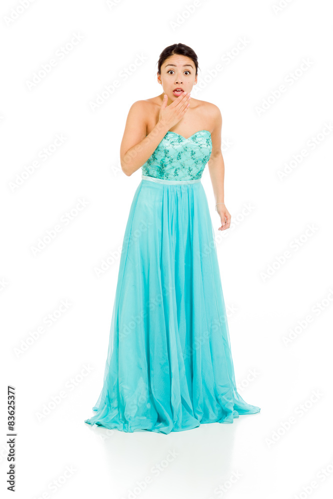 Model isolated covering mouth Model isolated covering mouth