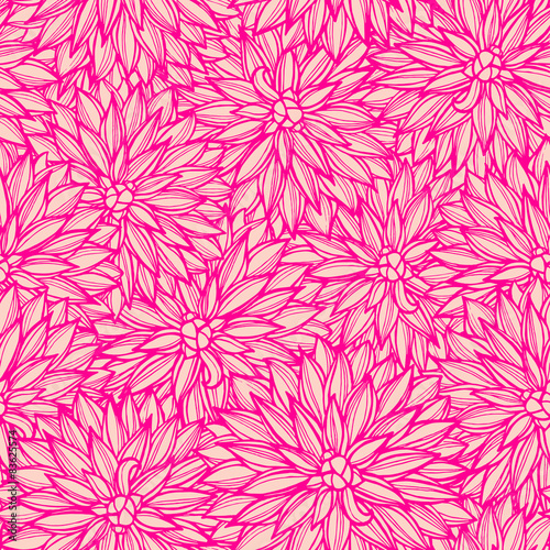 Seamless pattern with flowers Dahlia. © baksiabat