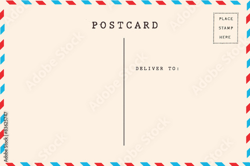 Back of airmail blank postcard