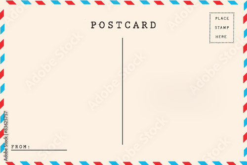 Back of airmail blank postcard