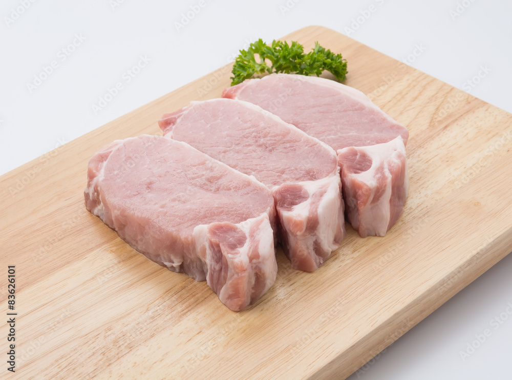 raw meat pork steak