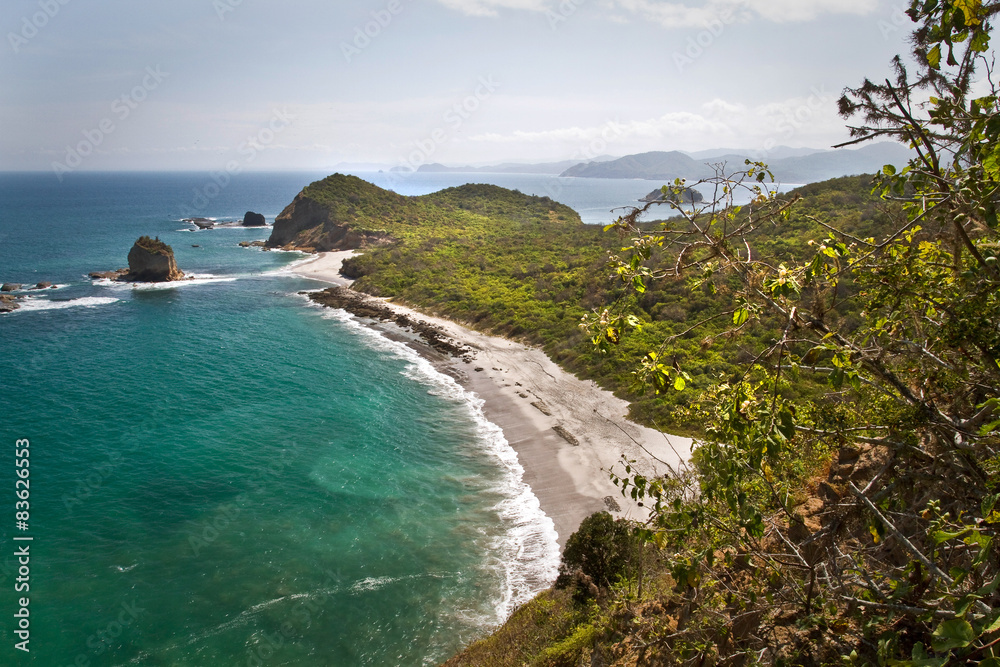Beautiful landscape of Los Frailes beach in Machalilla National Beautiful landscape of Los Frailes beach in Machalilla National