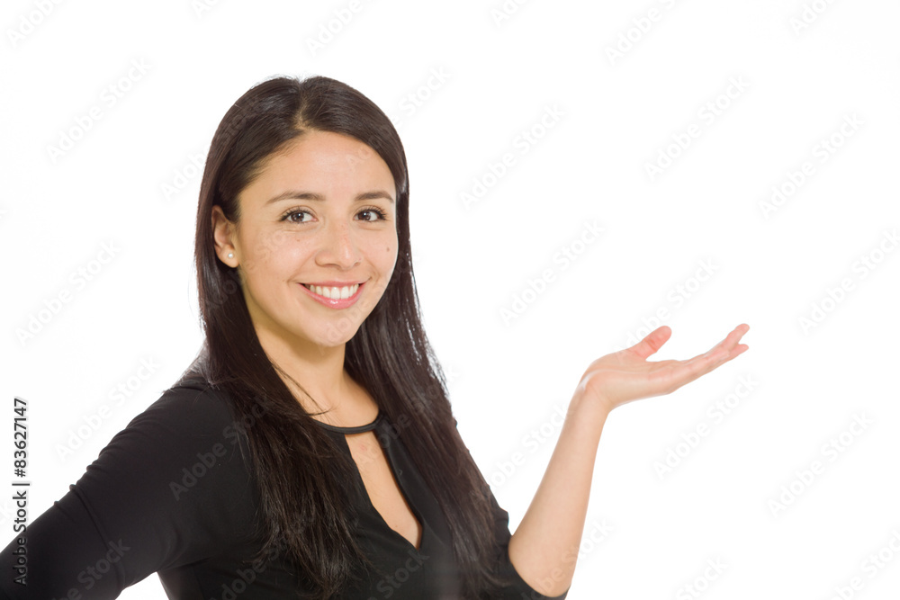 Model isolated hand gesture presenting Model isolated hand gesture presenting
