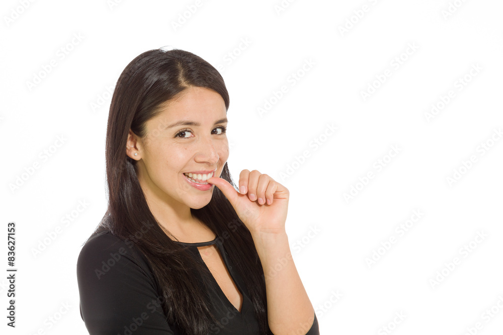 Model nervous biting nails