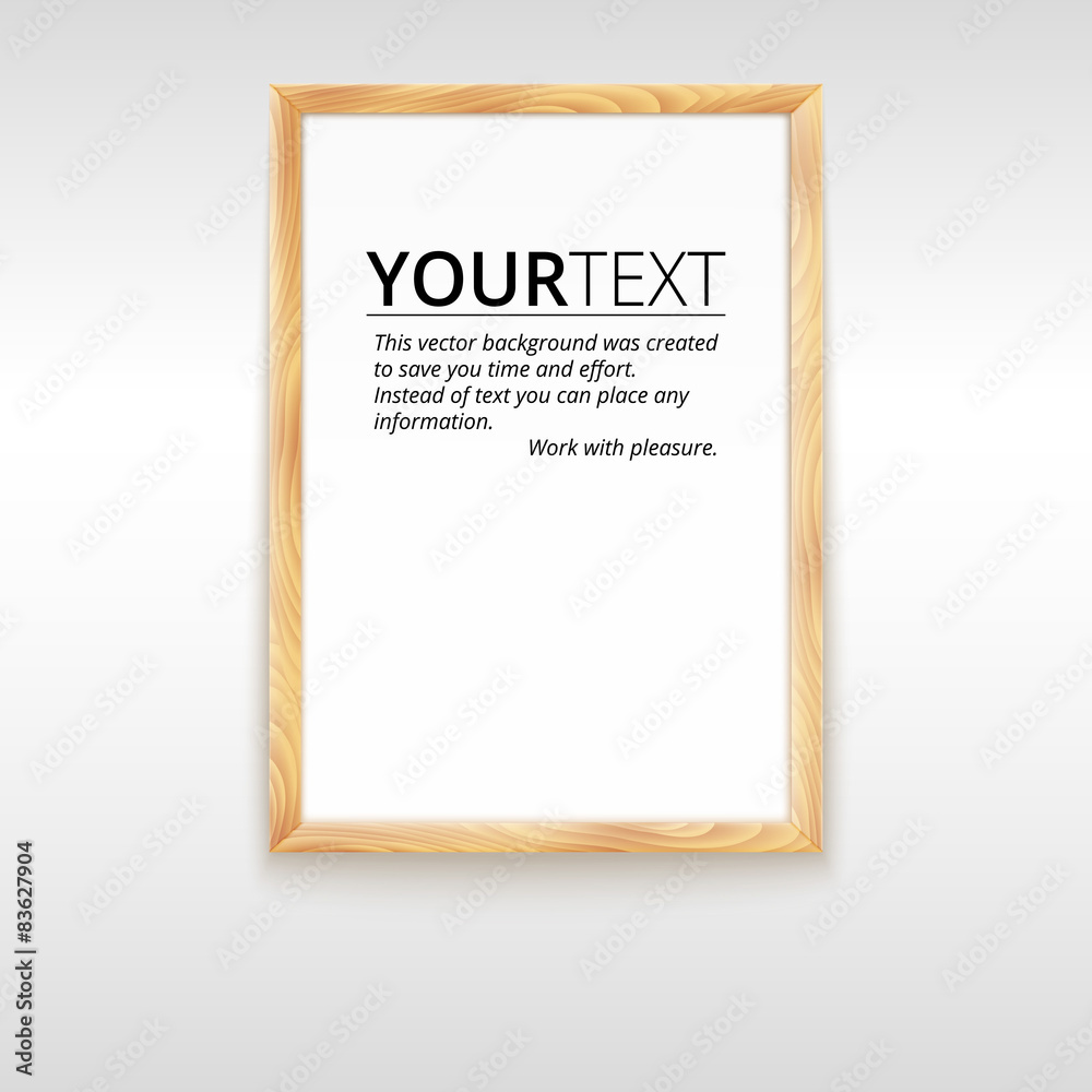 Picture wood frame, vector for image or text .