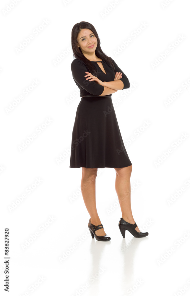 Model successful with arms crossed confident Model successful with arms crossed confident