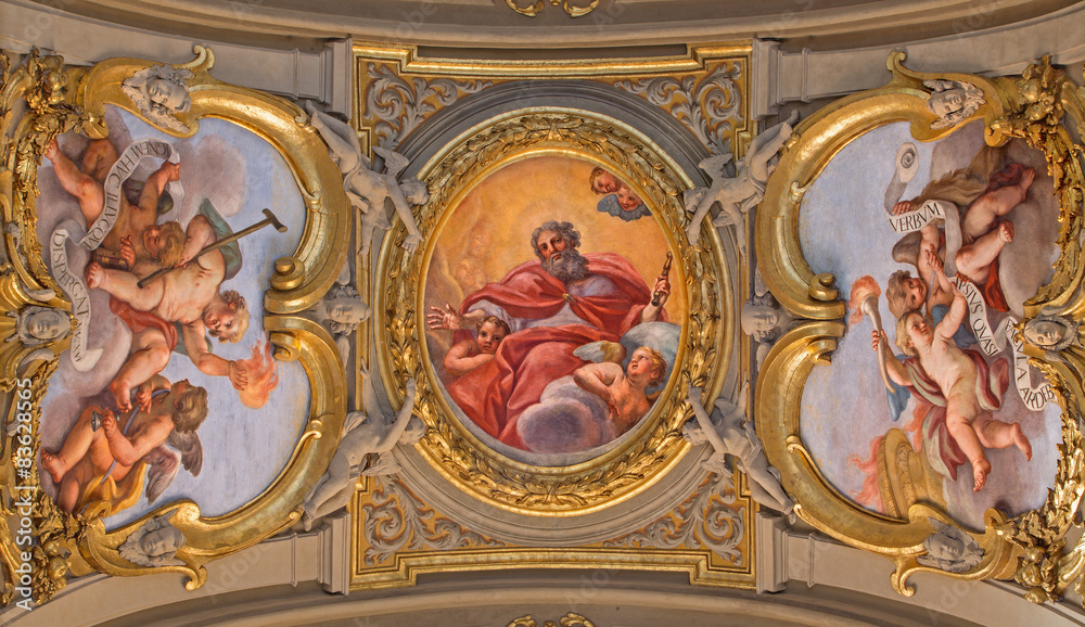 Rome - ceiling fresco in Chiesa di Santa Maria in Transpontina.