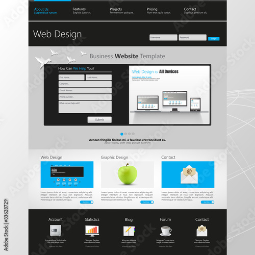 Website Template, Vector illustration.